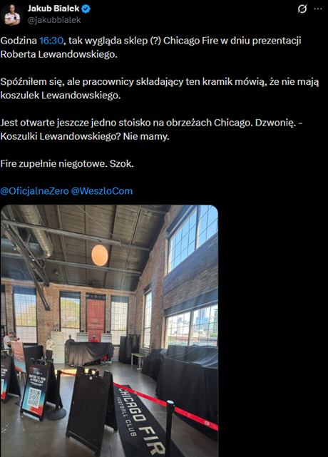 HIT! Tak wygląda SKLEP CHICAGO FIRE po prezentacji Roberta Lewandowskiego xD